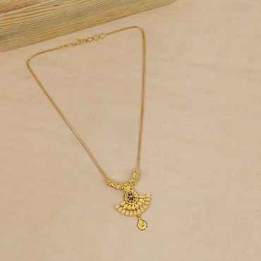 1VL7118 | 22Kt Graceful Floral Gold Chain Necklace 1VL7118