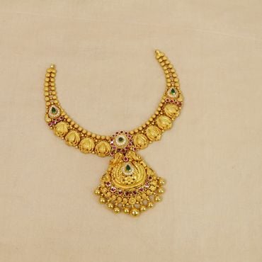 123VG8559 | 22Kt Stunning Antique Gold Necklace 123VG8559