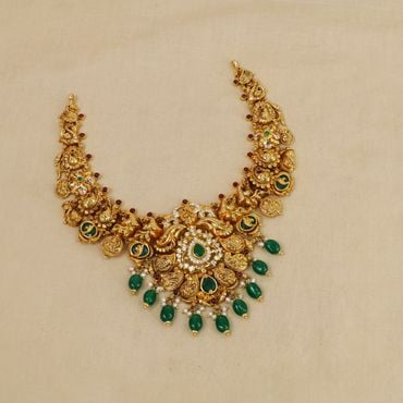 123VG8954 | 22Kt Classic Nakshi Antique Gold Necklace 123VG8954