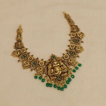 123VG8942 | 22Kt Heritage Bridal Antique Gold Necklace 123VG8942