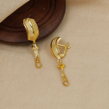 78VZ2084 | 22Kt Glimmering Gold Bengali Earrings 78VZ2084