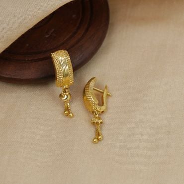 78VV5488 | 22Kt Gold Drop Earrings For Daily Use 78VV5488
