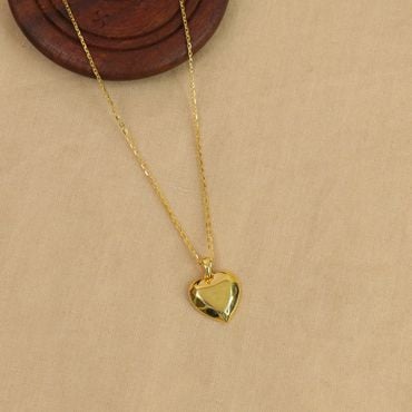 64VC401 | 22Kt Gold Heart Pendant With Indo Italian Chain 64VC401