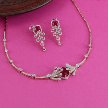 484VA484-485VA1790 | 14Kt Glitz N Glam Diamond Necklace And Earrings Set 484VA484
