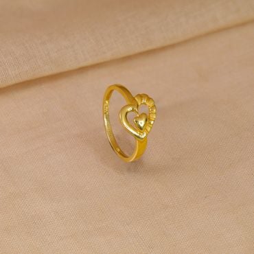 97VM7553 | 22Kt Twin Heart Gold Ring For Women 97VM7553