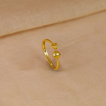 93VE9888 | 22Kt Gold Trendy Heart Cuff Ring 93VE9888