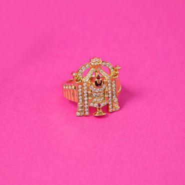 148VU5937 | 18Kt Gold Lord Venkateswara Swamy Diamond Ring 148VU5937