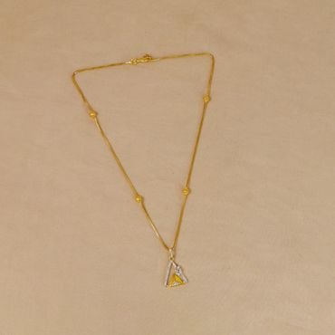 1VL7195 | 22Kt Gleaming Triangle Gold Chain Necklace 1VL7195
