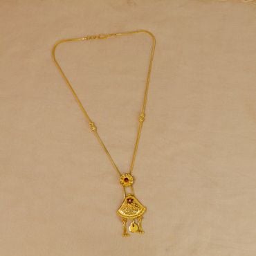 1VL7103 | 22Kt Entrancing Gold Pendant With Chain 1VL7103