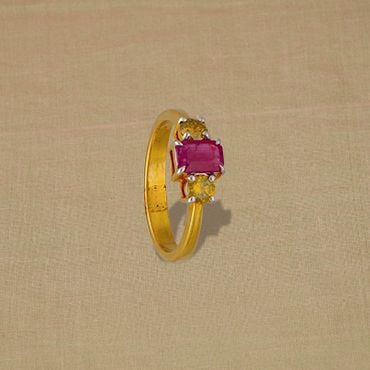 483VA1030 | 14Kt Gold Ruby And Yellow Sapphire Ring 483VA1030