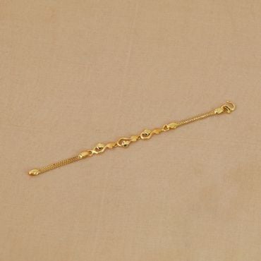 195VG1634 | 22Kt Twist Petal Gold Bracelet For Kids 195VG1634