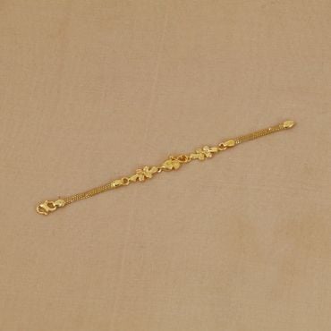 195VG1633 | 22Kt Tiny Floral Gold Bracelet For Kids 195VG1633