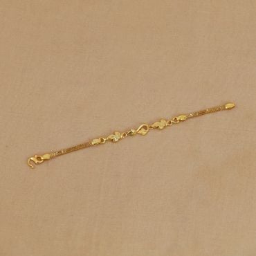 195VG1638 | 22Kt Lucky Leaf Gold Bracelet For Kids 195VG1638