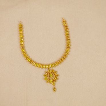 110VG7680 | 22Kt Splendid Yellow Sapphire Gold Necklace 110VG7680