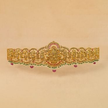 56VG2464 | 22Kt Intricate Dasavatharam Gold Vaddanam With Guttapusalu 56VG2464