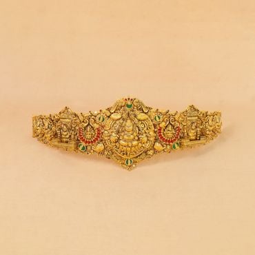 58VG912 | 22Kt Antique Gold Royal Bridal Vaddanam 58VG912