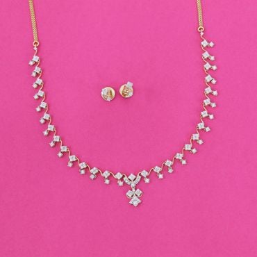 484VA586-485VA1969 | 14Kt Gold Timeless Allure Diamond Necklace Set 484VA586