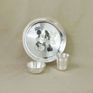 514VA610 | Pure Silver Mickey Mouse Dinner Set For Baby 514VA610
