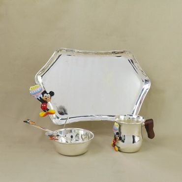 409VA309 | Mickey Mouse Design Silver Dinner Set For Baby Boy 409VA309