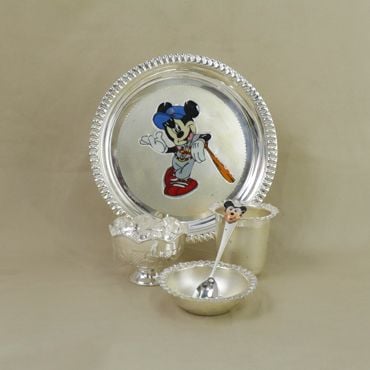342VA1401 | Sterling Silver Baby Mickey Mouse Dinner Set 342VA1401