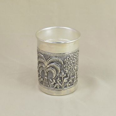 394VA1166 | 92.5 Silver Glass With Fine Antique Carvings 394VA1166