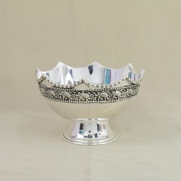 329VA4906 | Antique Elephant Design Silver Flower Bowl 329VA4906