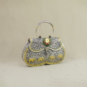 340VB2356 | Vintage Style Antique Silver Clutch Handbag 340VB2356