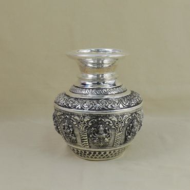 334VA1176 | 92.5 Antique Silver Ashtalakshmi Kalash 334VA1176