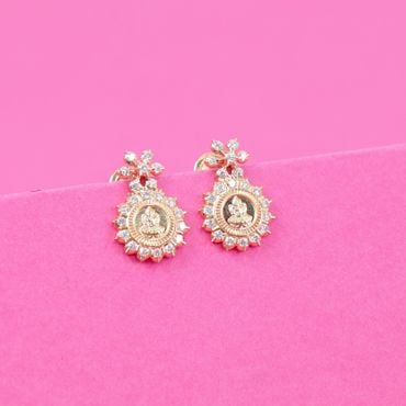158VG1916 | 22Kt Gold Divine Lakshmi Diamond Drop Earrings 158VG1916