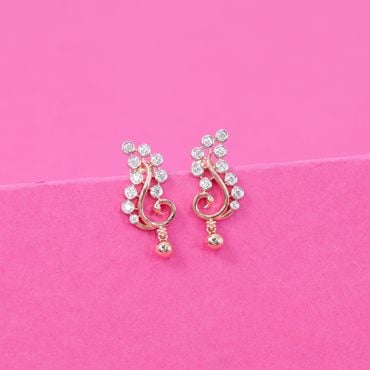 485VA2019 | 14Kt Gold Dazzling Dancing Peacock Diamond Earrings 485VA2019