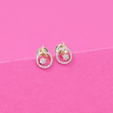 155VI152 | 18Kt Gold Twisted Floral Diamond Earrings 155VI152