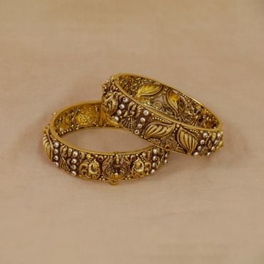 125VG2489-125VG2490 | 22Kt Traditional Antique Gold Nakshi Bangles 125VG2489