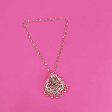 166VG7579-190VG2985 | 18Kt Divine Balaji Diamond Pendant With Italian Gold Chain 166VG7579