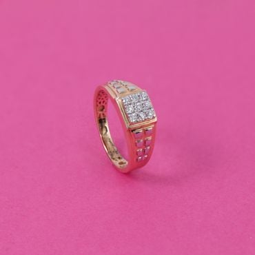 148VU7069 | 18Kt Noble Nine Stone Diamond Ring For Men 148VU7069