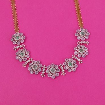 159VG6805 | 18Kt Blossom Pink Sapphire And Diamond Necklace 159VG6805