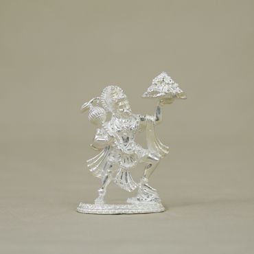 352VB354 | 92.5 Silver Lord Hanuman With Sanjeevani Idol 352VB354