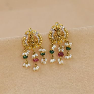 76VG4815 | 22Kt Gold Lord Krishna Pachi Earrings 76VG4815