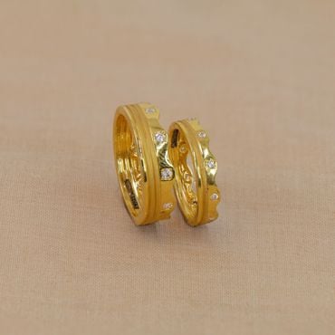 96VK6194-96VK6202 | 22Kt Gold Cute Couple Crown Rings 96VK6194