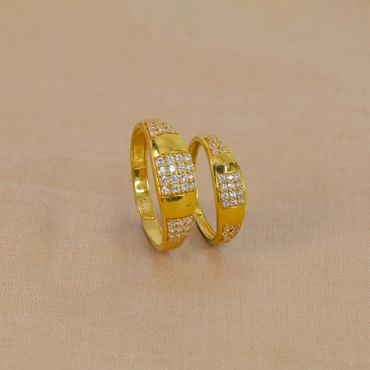 96VK5330-96VK5338 | 22Kt Dazzling Duo Couple Gold Rings 96VK5330