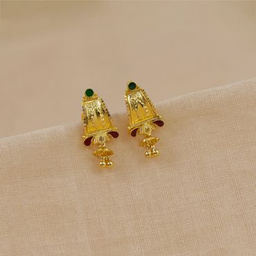 78VZ9899 | 22Kt Gold Lightweight Enamel Earrings 78VZ9899