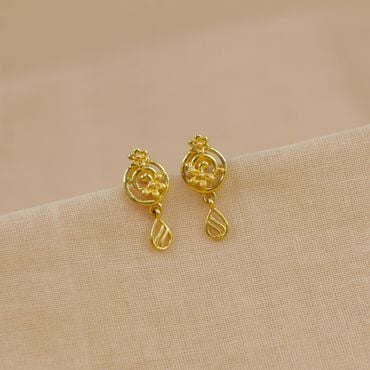 80VH433 | 22Kt Casting Floral Gold Drop Earrings 80VH433