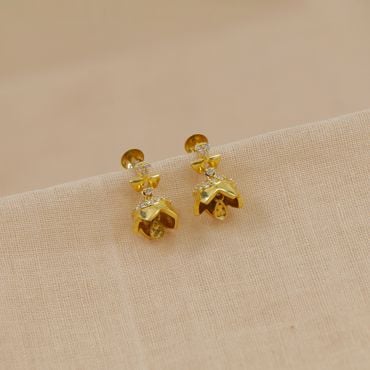 82VJ3445 | 22Kt Gold Signity Drop Earrings 82VJ3445