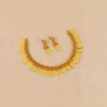 123VG7025-135VG5203 | 22Kt Vintage Antique Gold Coin Necklace Set 123VG7025-135VG5203