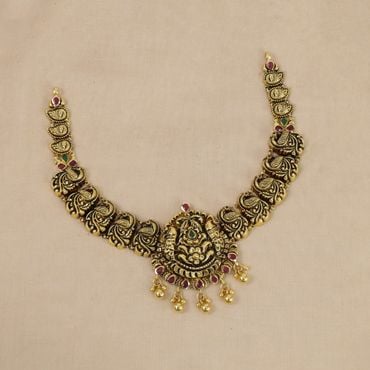 123VG9541 | 22Kt Glorious Antique Peacock Gold Necklace 123VG9541