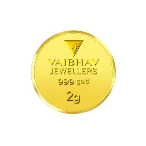 VJGC0002 | Vaibhav Jewellers 24k (999) 2 gm Gold Coin