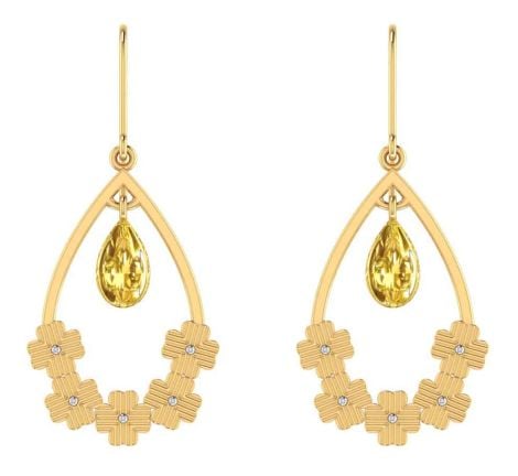 VER-2069 | Vaibhav Jewellers 18KYellow Gold Danglers Earrings VER-2069