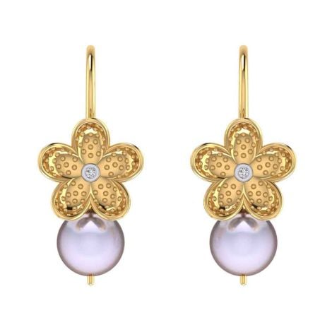VER-2071 | Vaibhav Jewellers 14K Yellow Gold Drops Earrings VER-2071