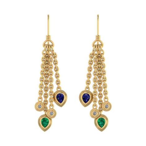 VER-2074 | Vaibhav Jewellers 18K Yellow Gold
 Hangings Earrings VER-2074