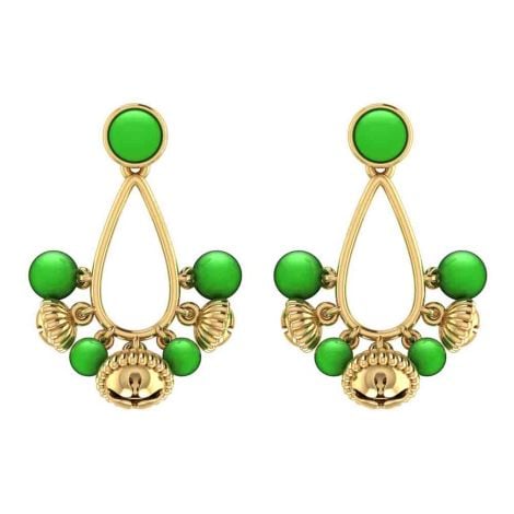 VER-2078 | Vaibhav Jewellers 18Kt Yellow Gold
 Drops Earrings VER-2078
