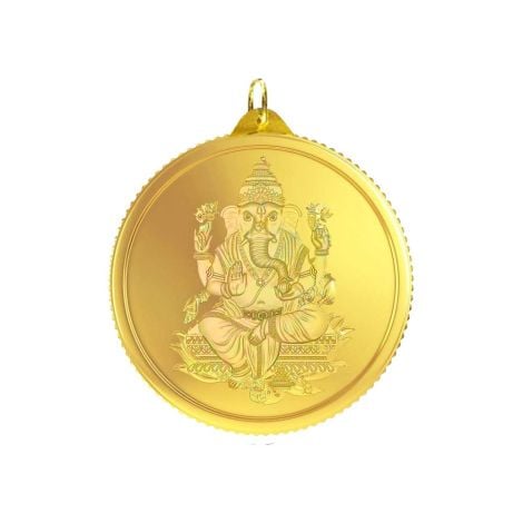 VJGRP002 | Vaibhav Jewellers 2.15 Gm Round Ganesh 24K(999) Yellow Gold Pendant